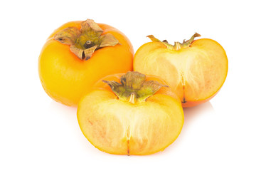 persimmon fruit ripe fresh isolated on white background
