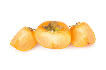 persimmon fruit ripe fresh isolated on white background