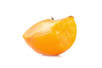 persimmon bite ripe fresh isolated on white background