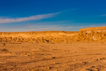 A rock cliff north-east of Riyadh, Saudi Arabia