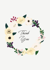 Greeting card with flowers autumn, can be used as invitation card for wedding, birthday and other holiday and summer background. Vector