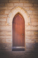 Close up image of an old dutch reformed church in a Small Karoo town in South Africa