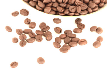 coffee Beans isolated on white background area for copy space.