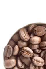 Coffee Beans isolated on white background area for copy space.