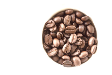 Coffee Beans isolated on white background area for copy space.