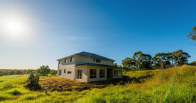 Sunrise time lapse over building site