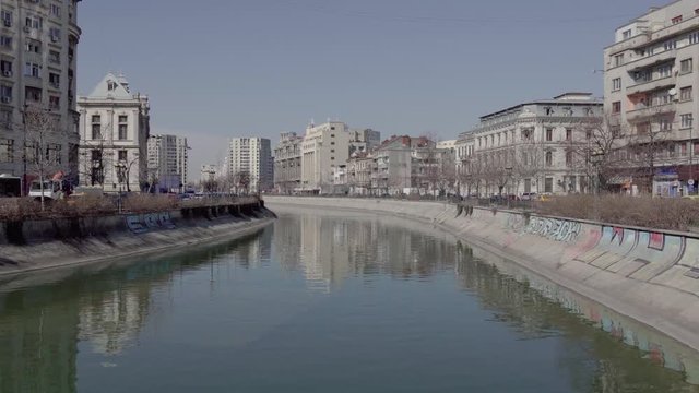 The dambovita river in Bucharest