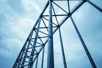 steel structure bridge closeup