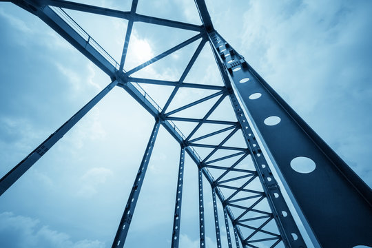 Fototapeta steel structure bridge closeup