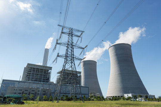 thermal power plant and electricity pylon