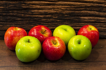 Red and green apples