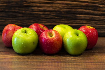 Red and green apples