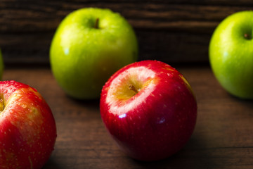 Red and green apples