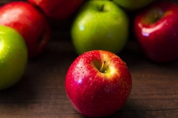 Red and green apples