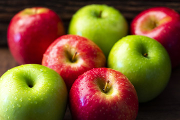 Red and green apples