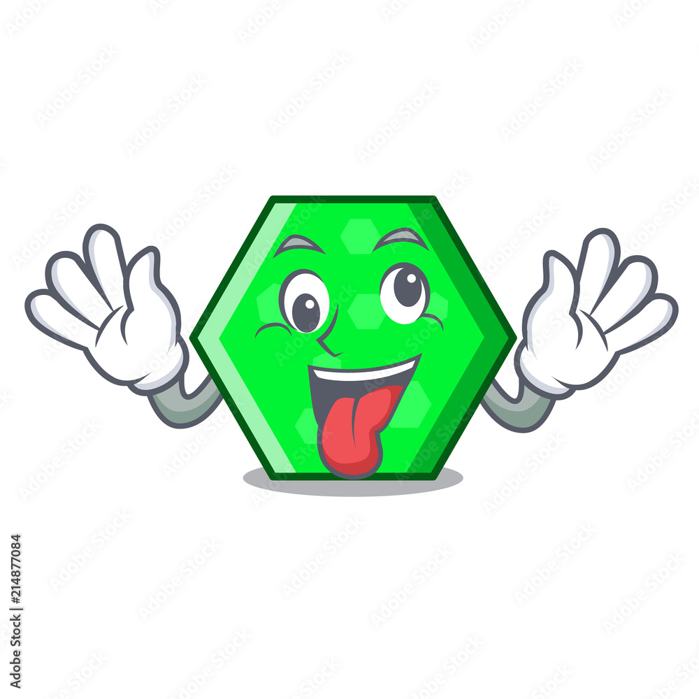 Sticker Crazy octagon mascot cartoon style