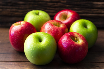 Red and green apples