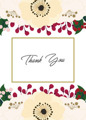 Greeting card with flowers autumn, can be used as invitation card for wedding, birthday and other holiday and summer background. Vector