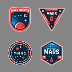 Mars mission patches - obrazy, fototapety, plakaty
