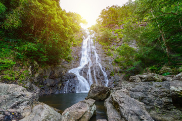 Fototapeta premium tropical nature in sarika waterfall at nakhon nayok, Thailand