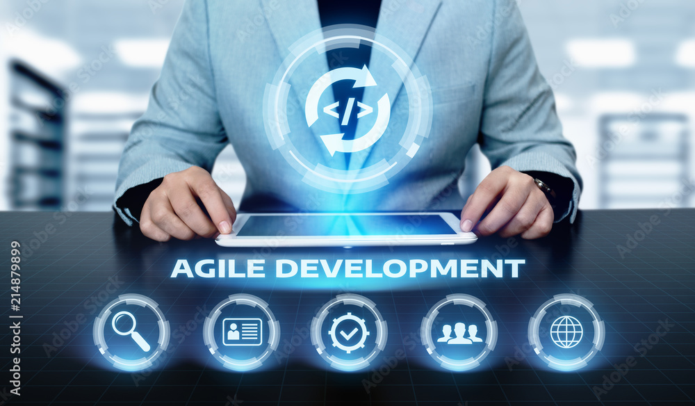 Poster agile software development business internet techology concept