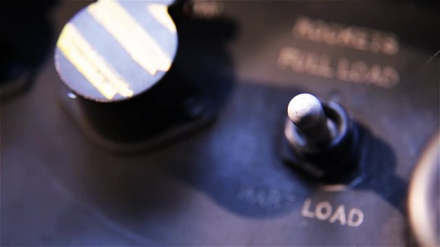 Old Dashboard On War Airplane. Rocket Launcher Detail. 