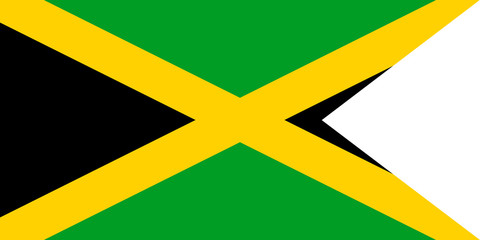 Flag of Jamaica. Symbol of Independence Day, souvenir soccer game banner, language button , icon.
