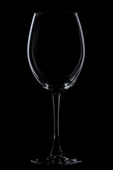 glass wine black background isolated