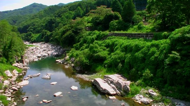 渡良瀬川沿いを走るローカル線