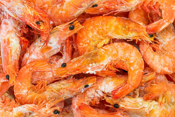 many frozen shrimp background