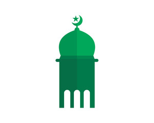 green mosque islam muslim religion spirituality religious image vector icon