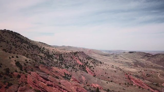 Aerial view over Colorado mountain ranges