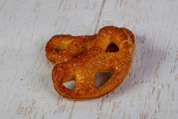 Appetizing salty pretzels