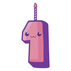 kawaii number candle design