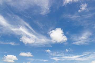  Transparent blue sky with clouds and atmospheric afternoon.