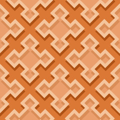 Seamless geometric background with square elements. Orange 3d pattern