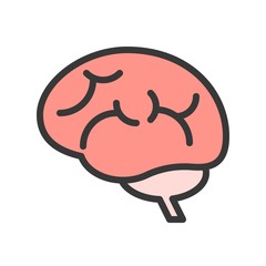 brain side view, human organ related icon