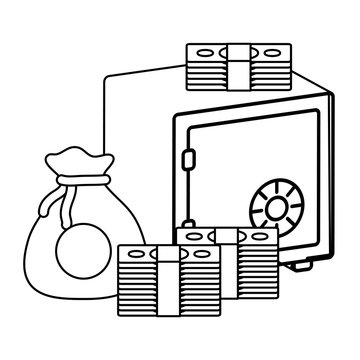 money bag, safe, cash outline clip art preview