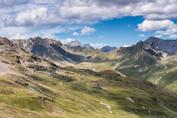 Beautiful alpine landscape at Stelvio pass, Italy.