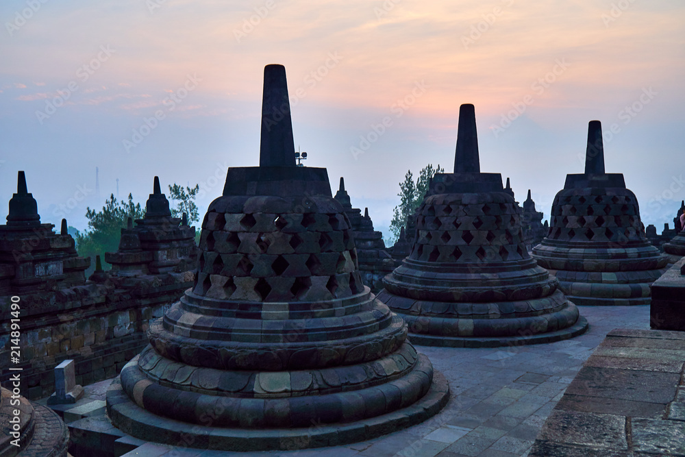 Wall mural Borobudur Temple Sunrise