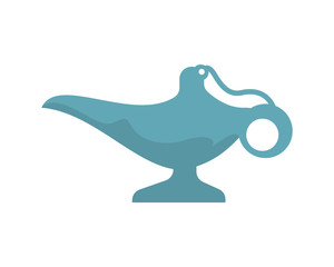 blue magic lamp teapot magical treasure myth arabian persian image vector icon logo