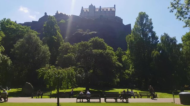 A View Of Edinburgh Castle During Sunny Afternoon.