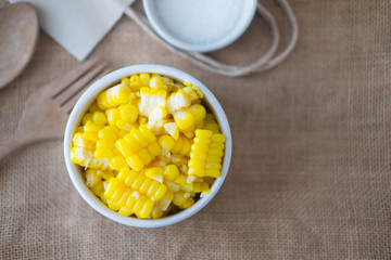 Corn boil slices is delicious