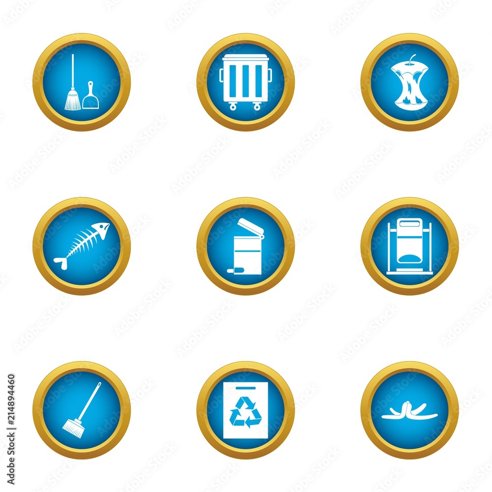 Poster handling icons set. flat set of 9 handling vector icons for web isolated on white background