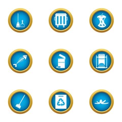Handling icons set. Flat set of 9 handling vector icons for web isolated on white background