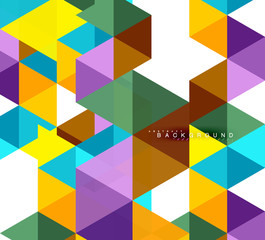 Multicolored triangles abstract background, mosaic tiles concept