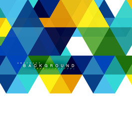 Multicolored triangles abstract background, mosaic tiles concept