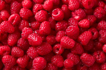 Fresh ripe raspberries as background