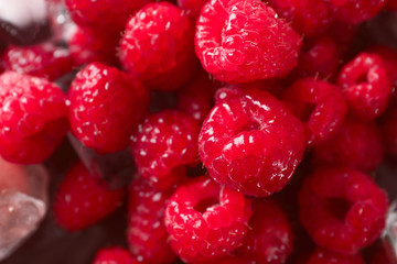 Fresh ripe raspberries, closeup