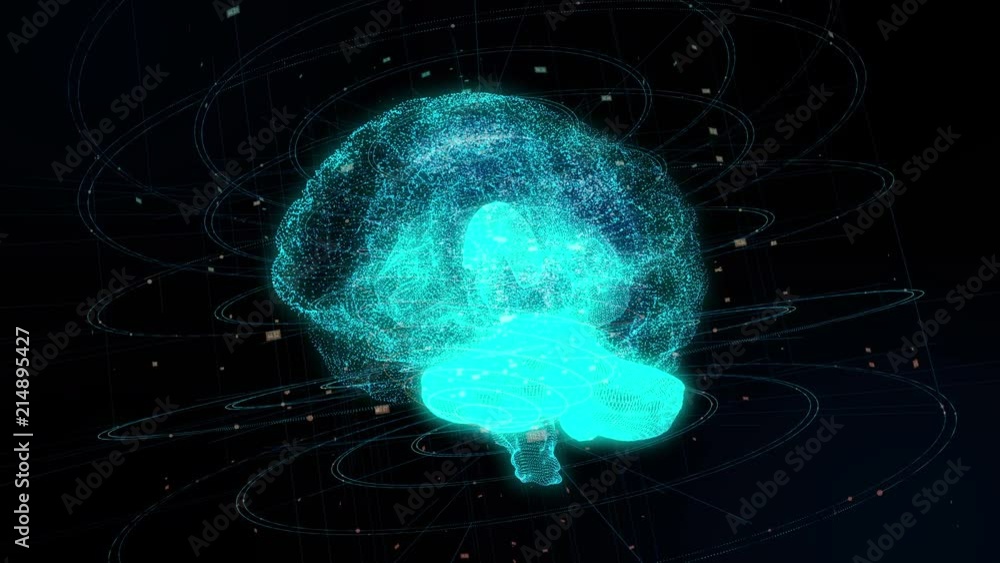 Poster ai (artificial intelligence) concept. human brain.
